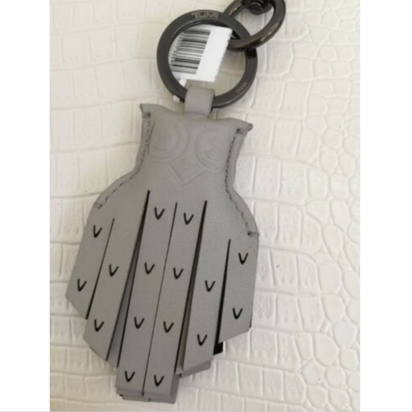 Tumi Accessories Tumi Keychain Key Fob Ring Fringe Owl Ash Leather